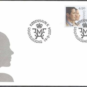 Danmark – FDC 2004-05-14 – Kronprins Fredrik och Mary, par kpl Vinjett 1