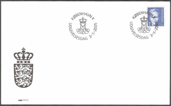 Danmark - FDC 2005-01-03 - Drottning Margrethe. Typ V, 1 kpl Vinjett 1