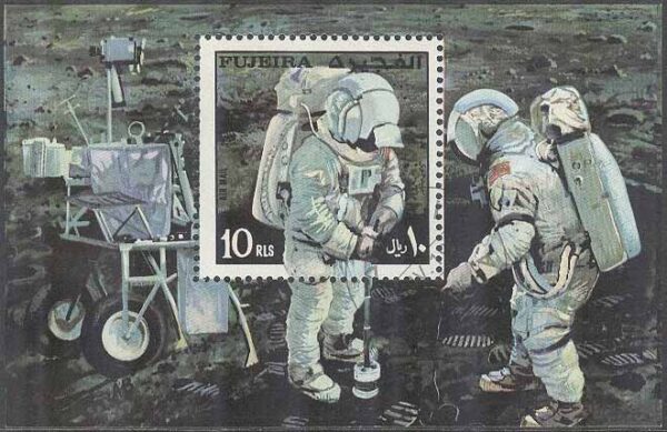 Fujeira - M BL  48 A Rymd - Apollo 14  - Månpromenad, Block