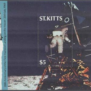 St. Kitts – M BL   9 Rymd – Apollo 11 på Månen för 20 år sedan, Block **