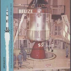Belize – M BL  97 Rymd – Apollo 11 på Månen för 20 år sedan, Block **