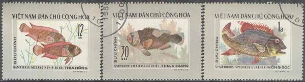 Vietnam - M  867, 869, 873 Fiskar - Tropiska fiskar, 3 kpl