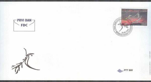 Bosnien-Hercegovina - FDC 1995-09-25 - Europa 1995 Fred & Frihet - Fredsduva, 1 kpl