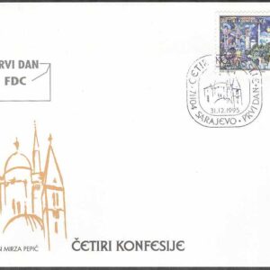 Bosnien-Hercegovina – FDC 1995-12-31 – Religioner i samarbete, 1 kpl