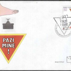 Bosnien-Hercegovina – FDC 1996-04-15 – UNICEF 50 år – Barnteckningar, 2 kpl