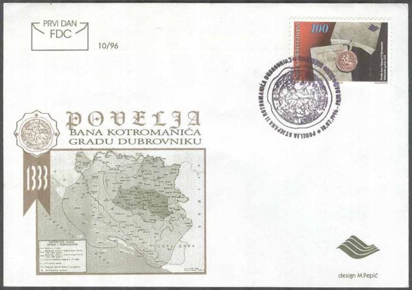 Bosnien-Hercegovina - FDC 1996-07-10 - Historia i B&H bla Medalj, 1 kpl