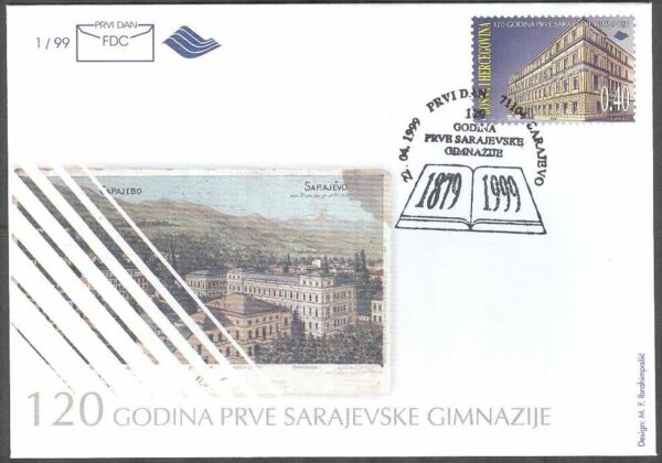 Bosnien-Hercegovina - FDC 1999-04-22 - Byggnader bla Universitet 50 år, 2 kpl