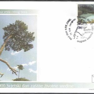 Bosnien-Hercegovina – FDC 2000-05-09 – Naturskydd bla Boraksjön, 2 kpl