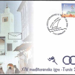Bosnien-Hercegovina – FDC 2001-07-18 – Sport – Medelhavsspelen 2001, 1 kpl
