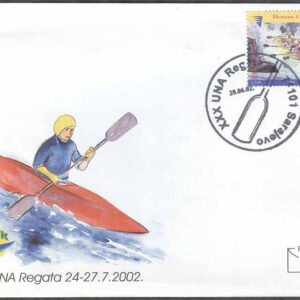 Bosnien-Hercegovina – FDC 2002-06-28 – Sport – Båtar – Una-Regattan 30 år, 1 kpl