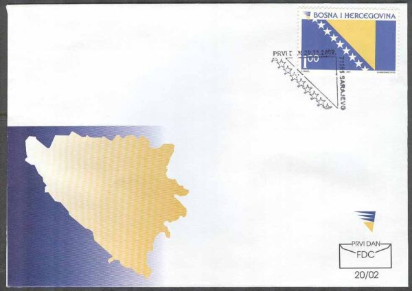 Bosnien-Hercegovina - FDC 2002-11-20 - Nationalflagga, 1 kpl