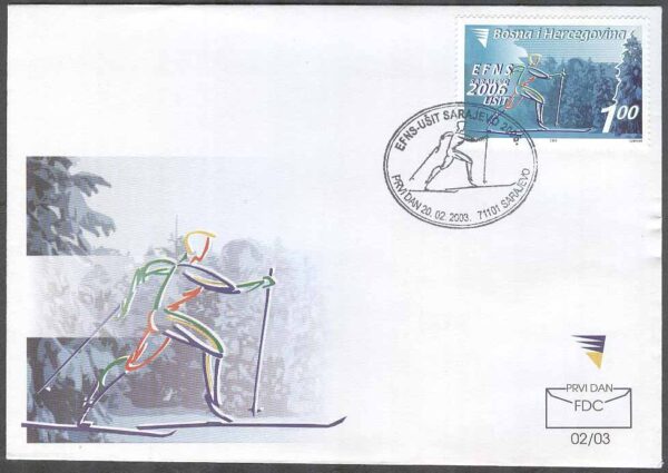 Bosnien-Hercegovina - FDC 2003-02-20 - Sport - Skidtävling 35 år, 1 kpl
