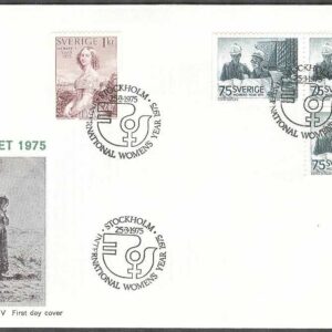 Sverige – FDC 1975-03-25 – Internationella kvinnoåret, 4 kpl Vinjett 1