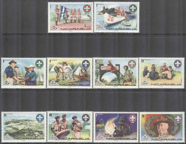 Nicaragua - M 1869-1878 14:e Världsscoutingträffen i Norge, 10 kpl **