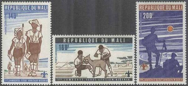 Mali - M  539-541 Scouting - 1:a Afrikanska Träffen 1976, 3 kpl **