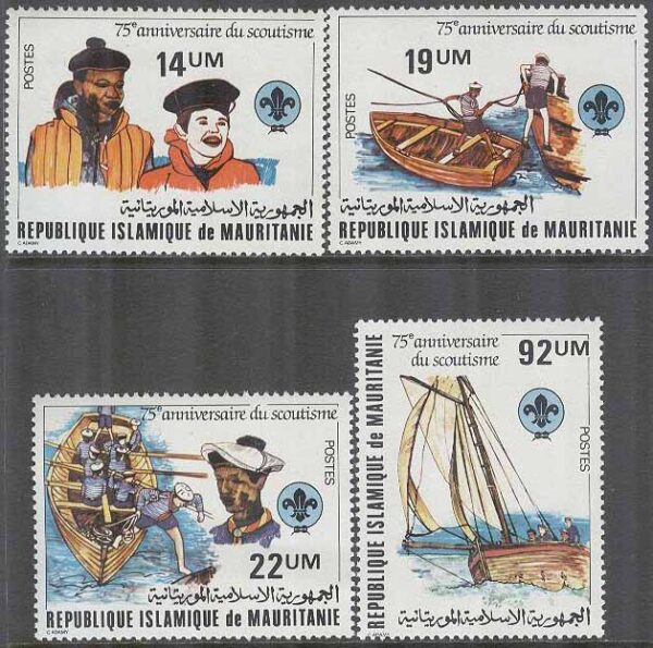 Mauretanien - M  944-947 Scouting 75 år - Robert Baden-Powell 125 år, 4 kpl **