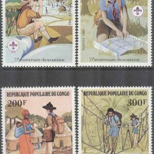 Kongo Brazzaville – M  859-862 Scouting – 75-års jubileum, 4 kpl **