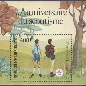 Kongo Brazzaville – M BL  29 Scouting – 75-års jubileum, Block  **