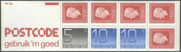Nederländerna - M 1064 -1066 D Drotning Juliana - Siffror, 8 frimärken i häfte kpl **