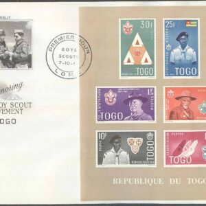 Togo – FDC 1961-10-07 – Scouting, Scoutrörelsen, Block, kpl