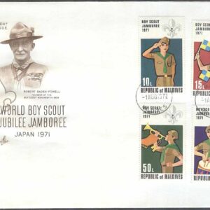 Maldiverna – FDC 1972-08-01 – A Scouting – Scoutingträff 1971, 4 kpl