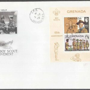 Grenada – FDC 1972-12-02 – Scouting  – 65:e Internationell träff, Block kpl