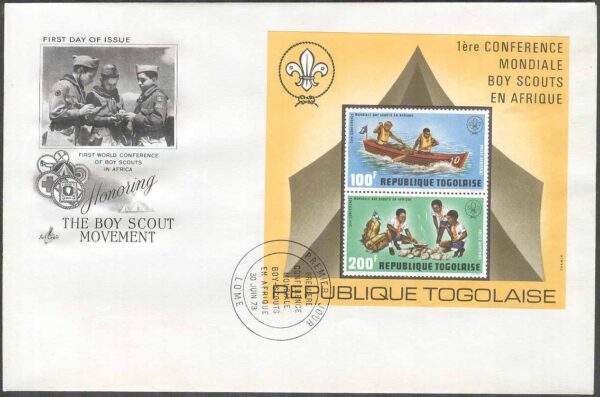 Togo - FDC 1973-06-30 - Scouting - 1:a Afrikanska Träffen, Block kpl