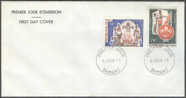 Mali - FDC 1973-06-04 - Scouting i Afrika, 5 kpl