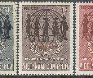 Sydvietnam – M  335-337 Internationella Samarbetsåret 1965, 3 kpl */stämp