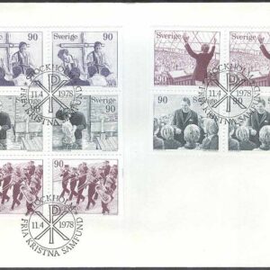 Sverige – FDC 1978-04-11 – Fria kristna samfund, delat 10-Block