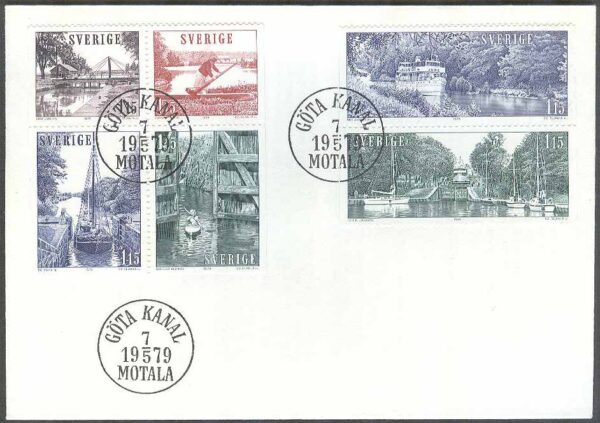 Sverige - FDC 1979-05-07 - Göta kanal, delat 6-Block kpl