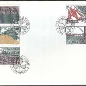Sverige – FDC 1979-05-07 – Lantbruk, delad 5-strip kpl