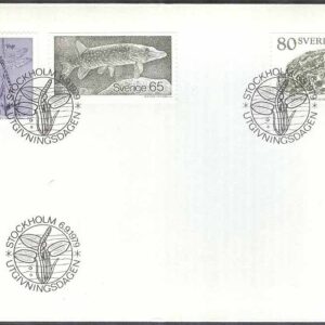Sverige – FDC 1979-09-06 – Trollslända – Gädda – Padda, 3 kpl
