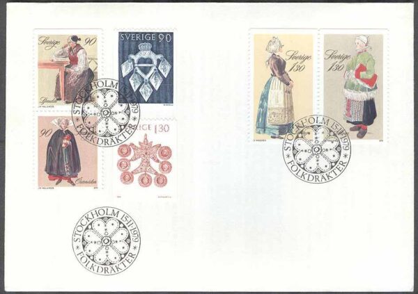Sverige - FDC 1979-11-15 - Folkdräkter, 6 kpl