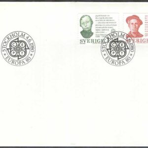 Sverige – FDC 1980-06-04 – Europa CEPT 1980 Berömda personer, 2 kpl