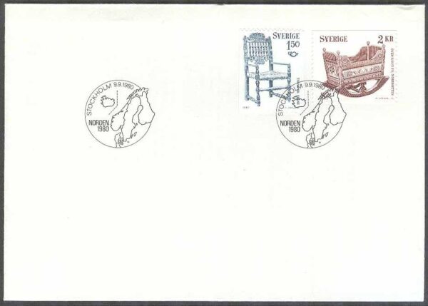 Sverige - FDC 1980-09-09 - Norden V. Brukskonst, 2 kpl
