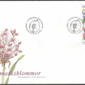 Sverige – FDC 1998-05-14 – Våtmarksblommor, par kpl Vinjett 1