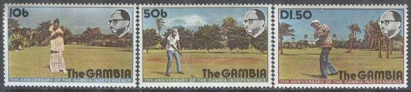 Gambia - M  323-325 Sport - Golf - Oavhängighet i 11 år, 3 kpl **