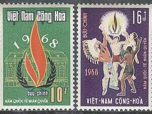 Sydvietnam – M  412-413 Mänskliga rättigheter 20 år – FN, 2 kpl **
