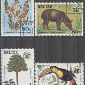 Belize – M  610-613 Oavhängighet II – Blommor – Fåglar – Däggdjur, 4 kpl