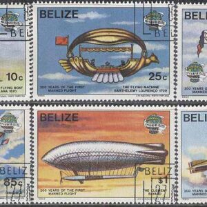 Belize – M  702-707 Flyg – Luftfart 200 år bla Luftskeppet Clement Bayard, 6 kpl