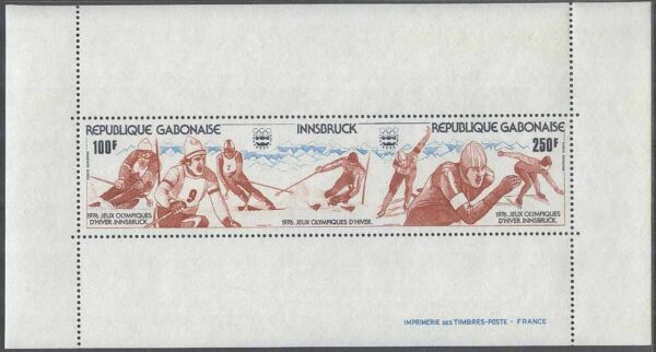 Gabon - M BL  29 OS i Innsbruck 1976 Slalom & Skridsko, Block **