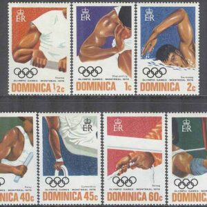 Dominica – M  488-484 A OS i Montreal 1976 bla Friidrott, 6 kpl **