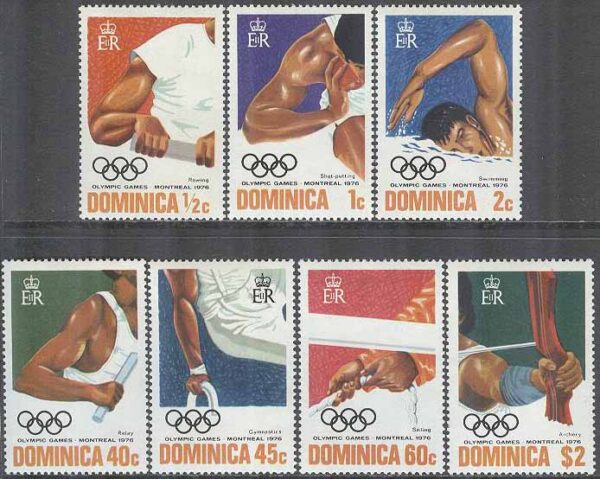 Dominica - M  488-484 A OS i Montreal 1976 bla Friidrott, 6 kpl **