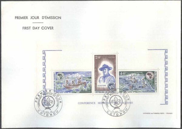 Dahomey - FDC 1973-07-02 - Scoutingkonferansen i Nairobi 1973, Block