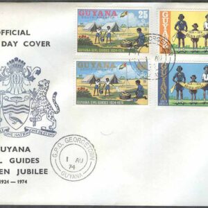 Guyana – FDC 1974-08-01 – Scouting 50 år, 4 kpl
