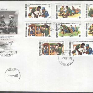 Maldiverna – FDC 1973-08-01 – Scoutingkonferansen i Nairobi 1973, 8 kpl