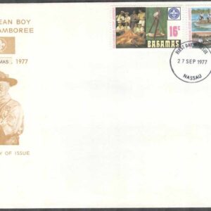 Bahamas – FDC 1977-09-27 – Karibisk Scoutingträff på Jamaika 1977, 2 kpl