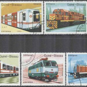 Guinea-Bissau – M 1033, 1035-1038 Järnväg – Lok bla Skoda 55-E, 5 olika