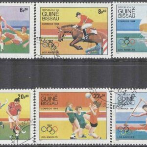Guinea-Bissau – M  765-770 OS i Los Angeles 1984 bla Fotboll, 6 olika